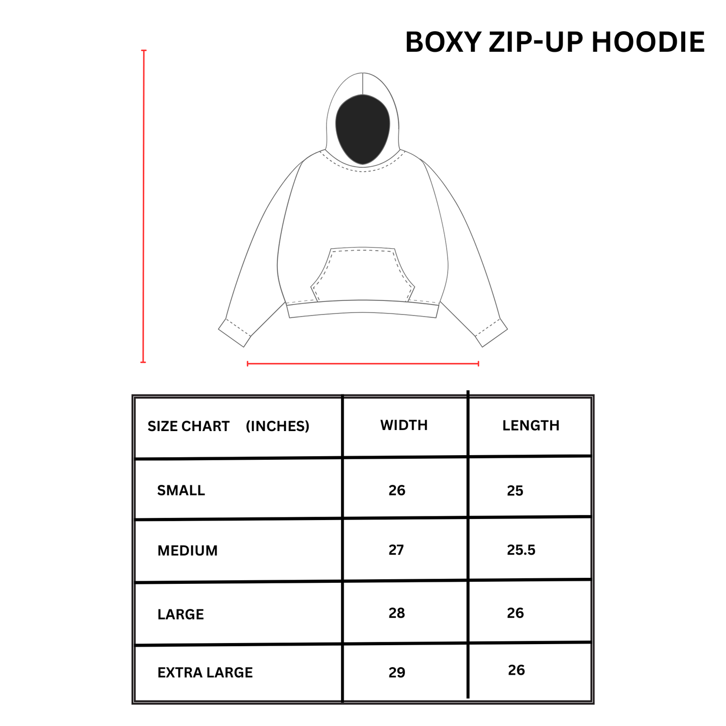 BOXY ZIP-UP HOODIE IN GAINSBORO