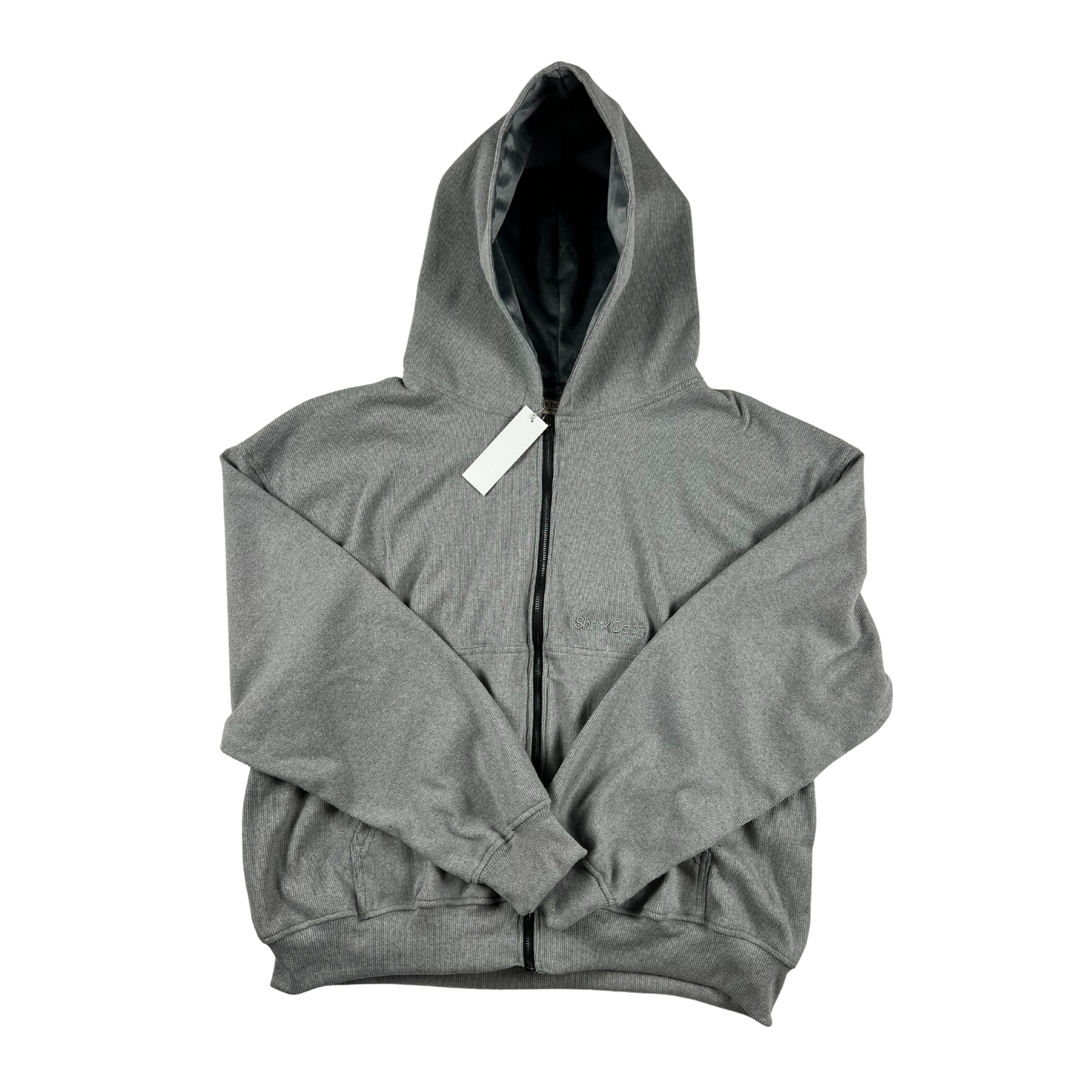 BOXY ZIP-UP HOODIE IN GAINSBORO