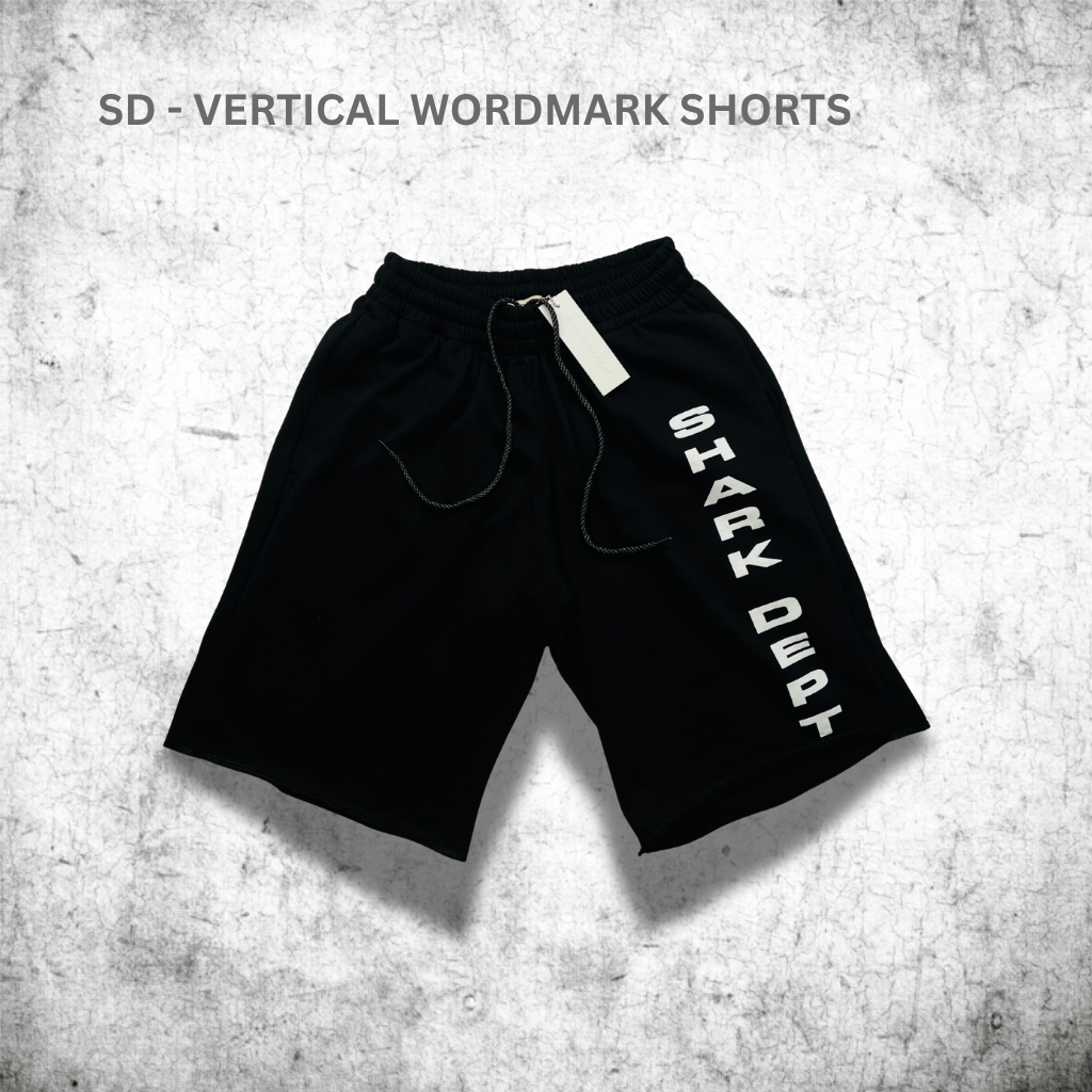 S.D VERTICAL WORDMARK COTTON TERRY SHORTS